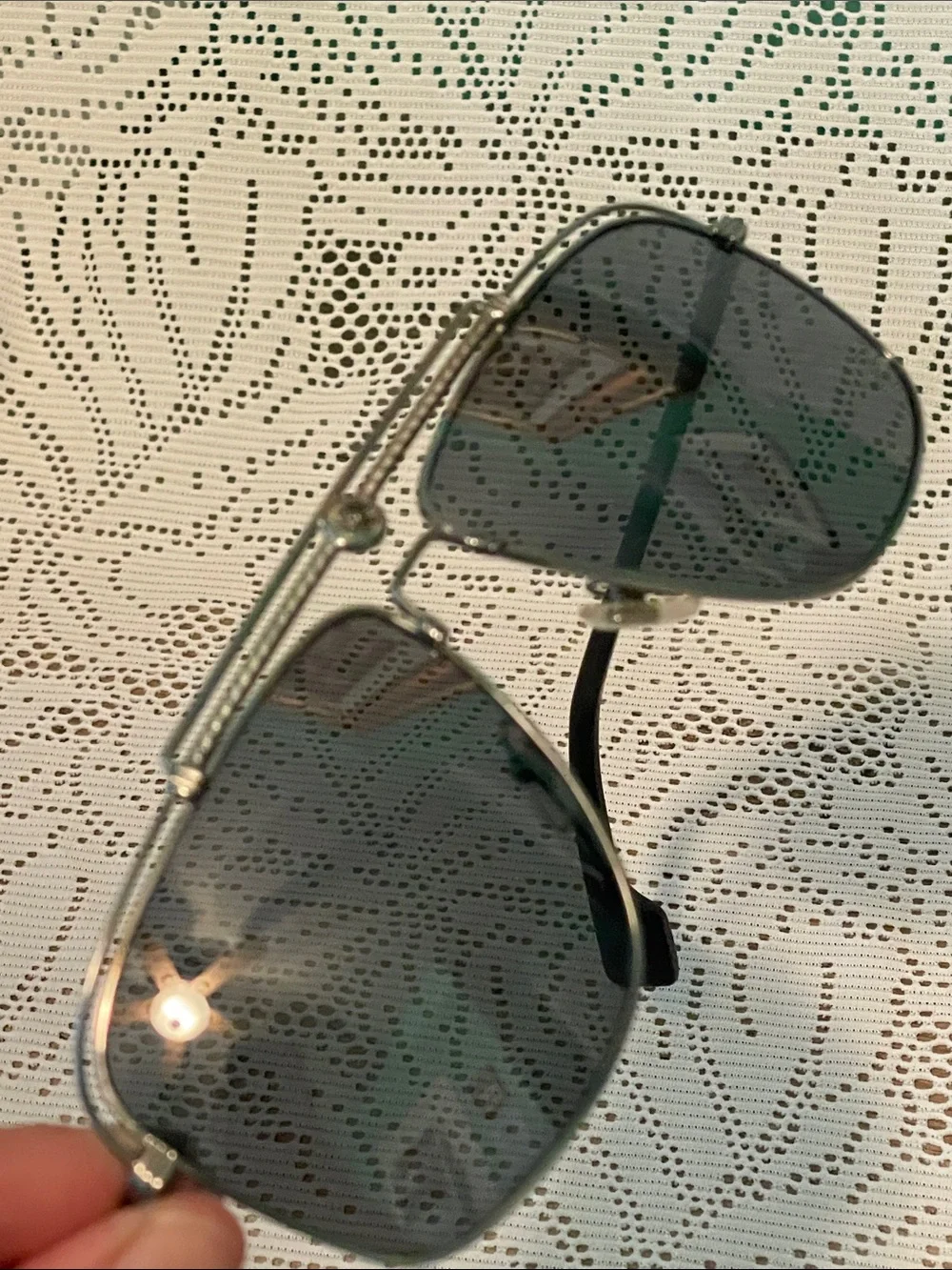 Versace Silver Frame Sunglasses with Dark Gray Lenses